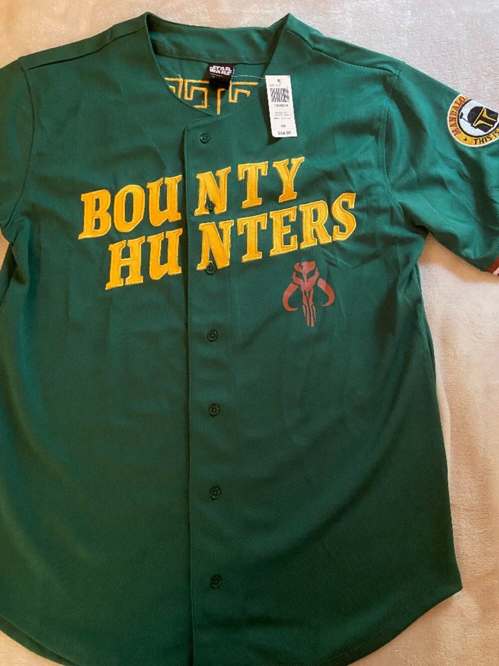 Disney Star Wars Bounty Hunters Boba Fett Baseball Jersey Men's Small Boxlunch